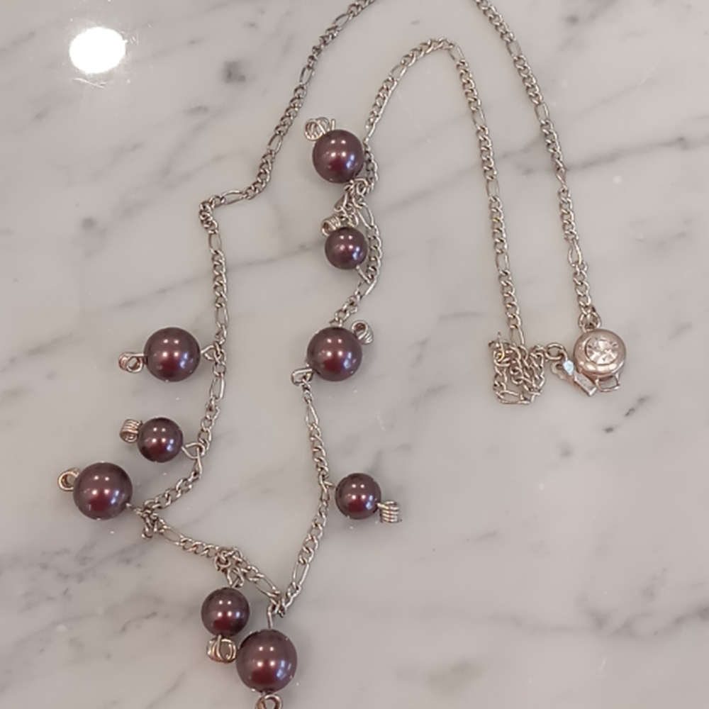 Purple and silver necklace